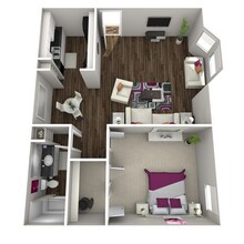 1 Bedroom / 1 Bathroom Silver 2402 floor plan